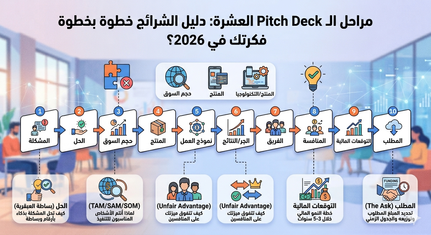 الدليل الشامل لإعداد Pitch Deck احترافي